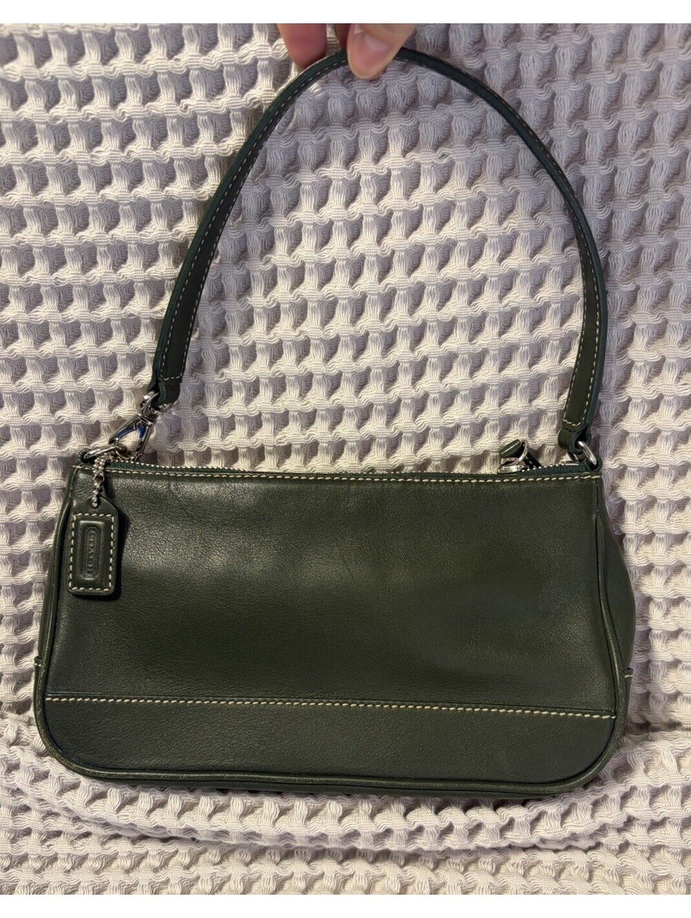 Vintage Y2K 200Coach Hampton Demi Pouch Shoulder Bag/Wristlet In Racing Green